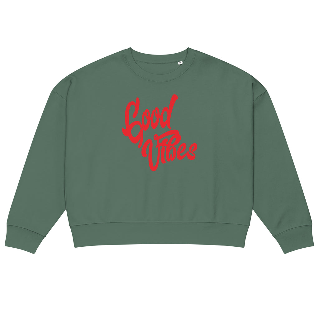 Good Vibes Damen-Sweatshirt aus Bio-Baumwolle, Green Bay, Vorderansicht