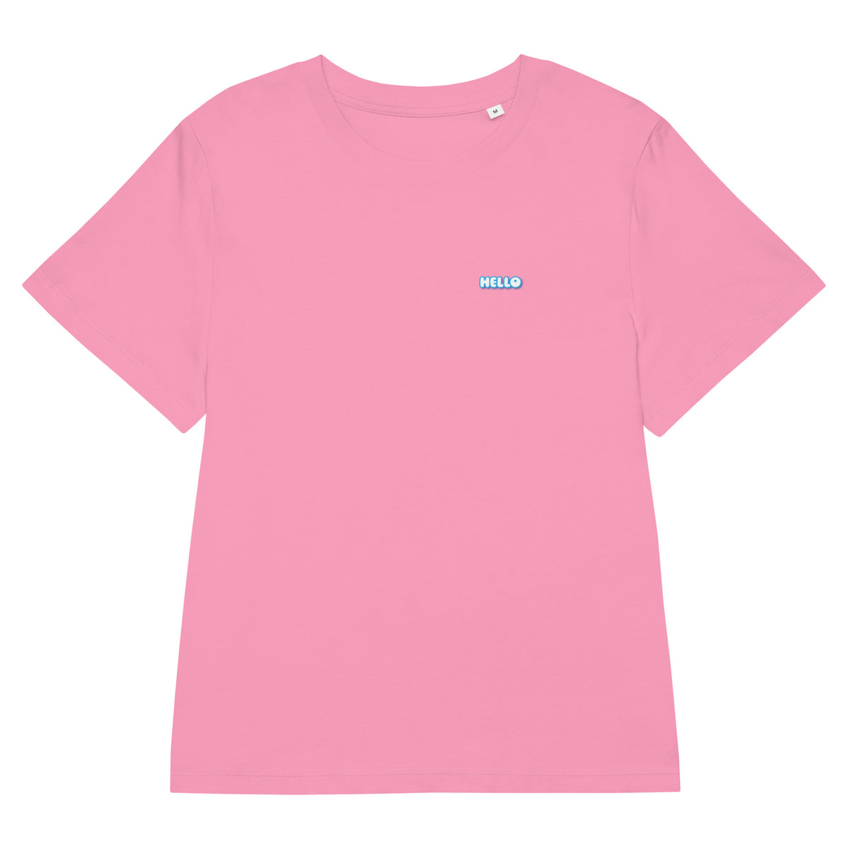 Hello-T-Shirt mit Streetwear-Schriftzug, Bubble Pink, Vorderansicht