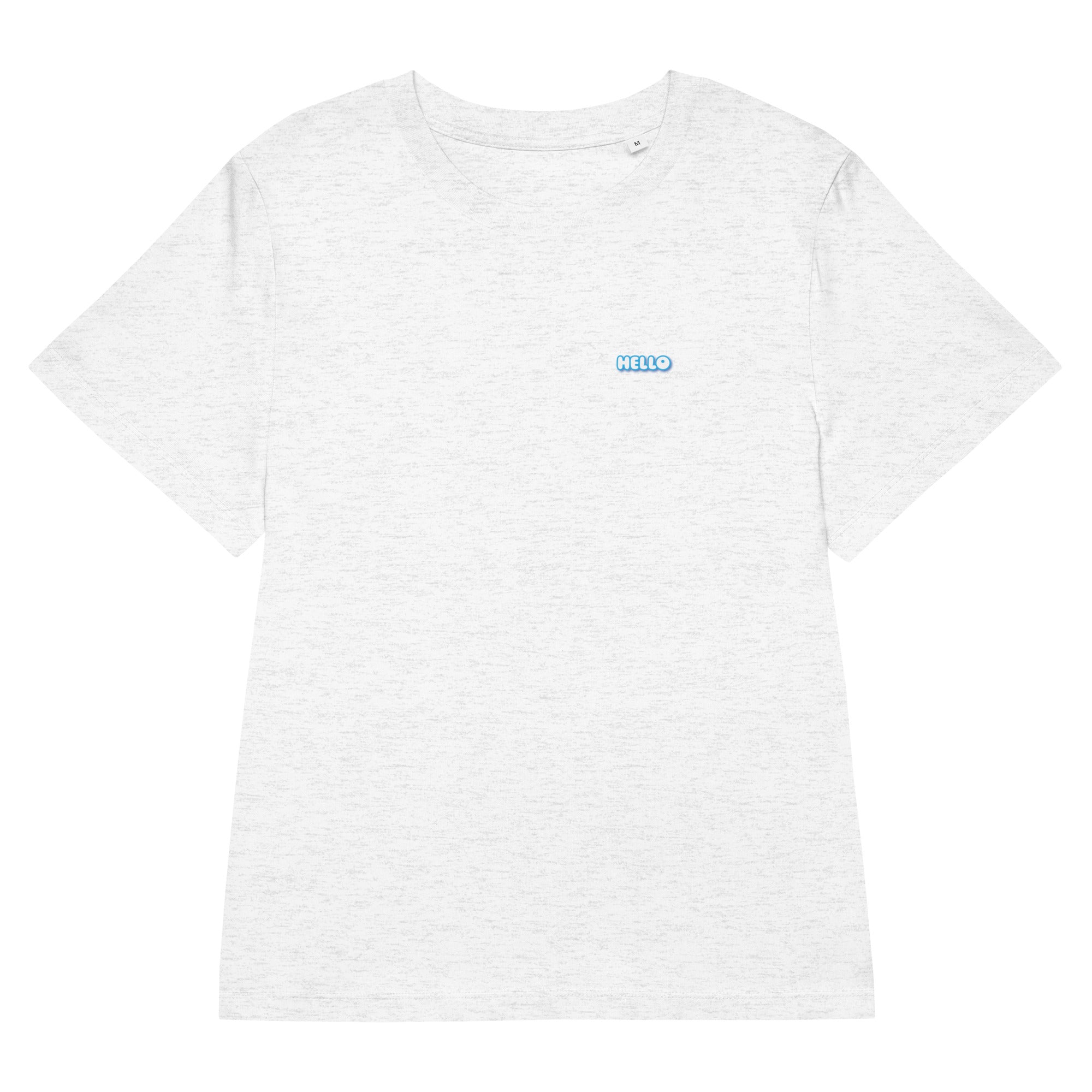 Hello-T-Shirt mit Streetwear-Schriftzug, Cool Heather Grey, Vorderansicht
