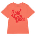 Good Vibes T-Shirt mit Rippbund-Ausschnitt, Fiesta, Vorderansicht