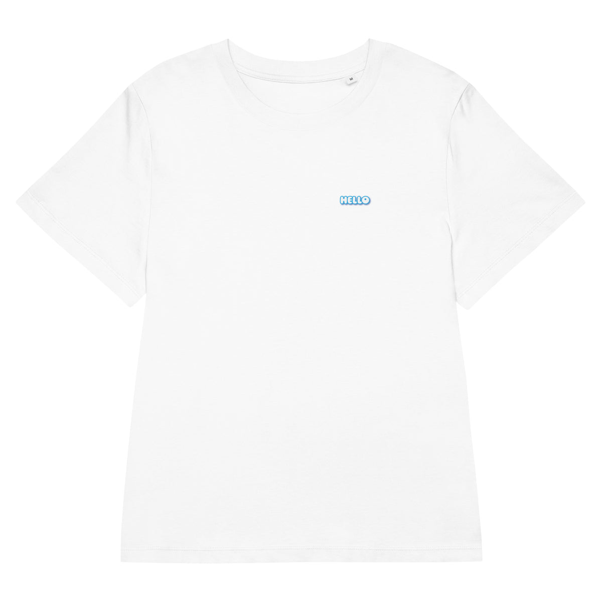 Hello-T-Shirt mit Streetwear-Schriftzug, Weiß, Vorderansicht